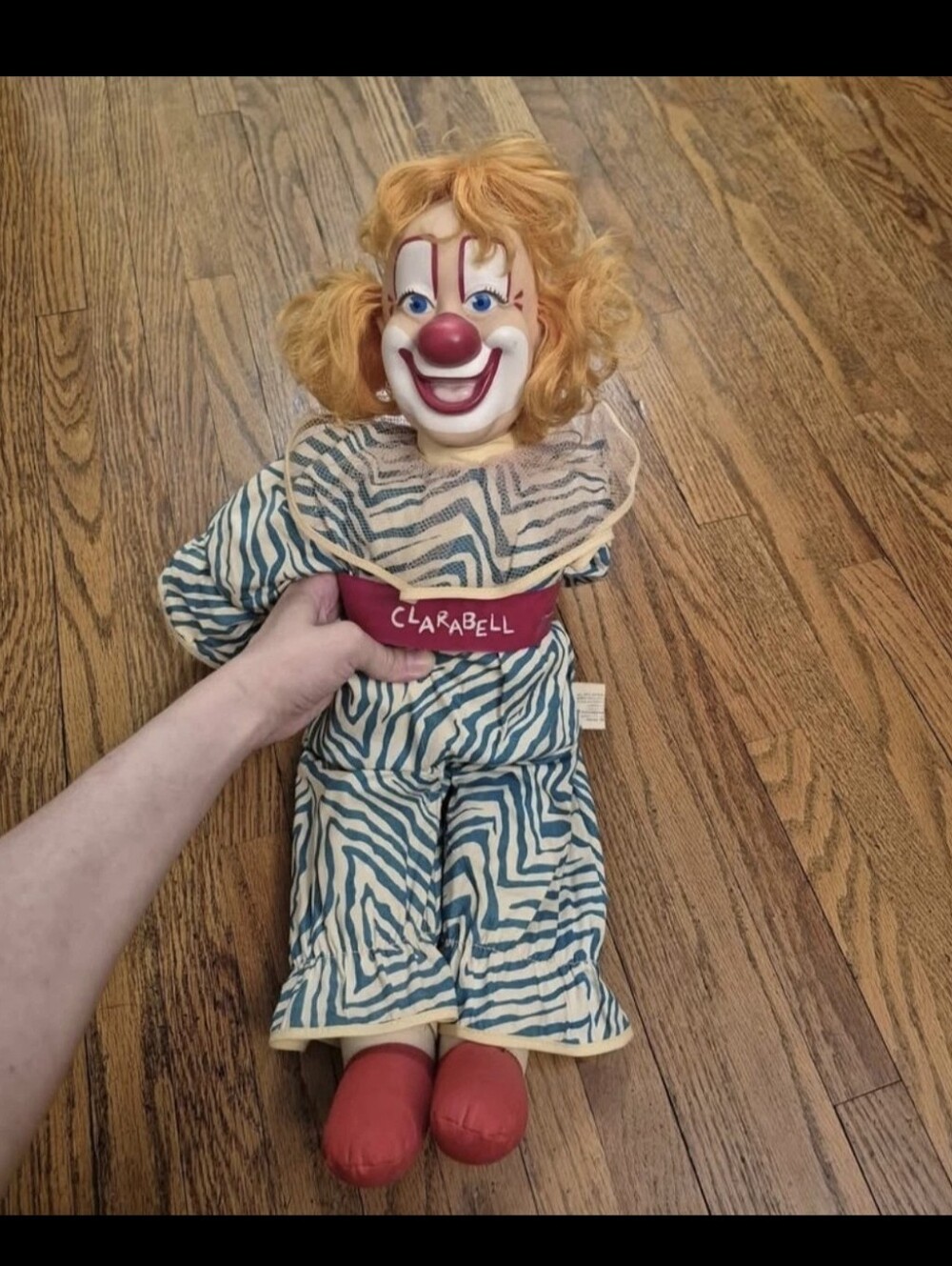Vintage Howdy Doody Clarabell Goldberger Clown Plush Doll